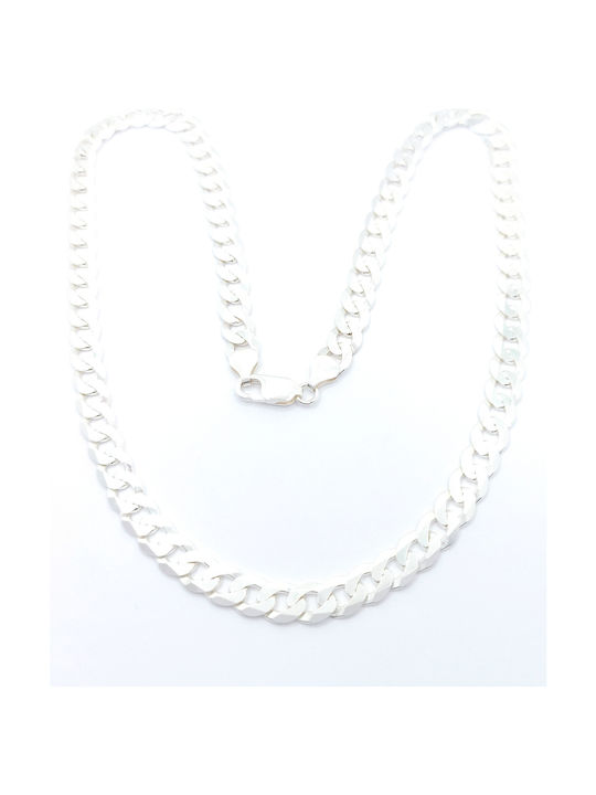 PS Silver Silberne Kette Nacken Breit Dicke 8.15mm und Länge 55cm