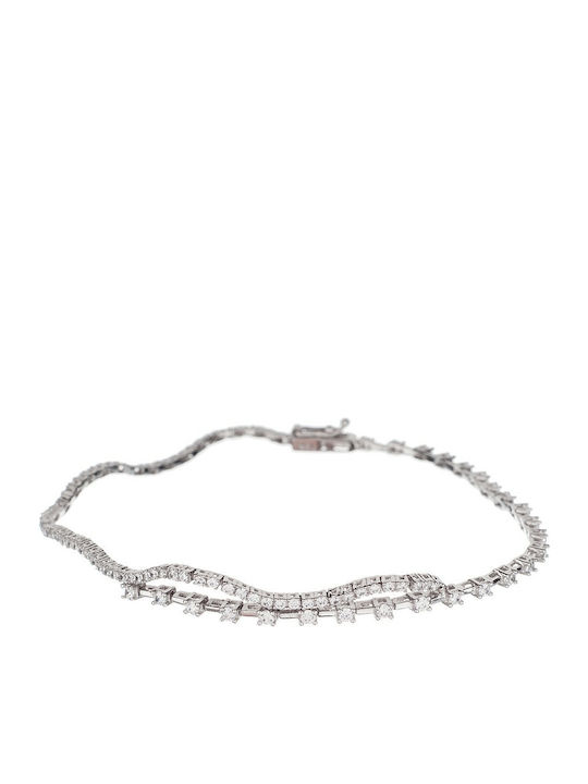 Vitopoulos Set with Necklace , Earrings & Ring from White Gold 14K with Stones