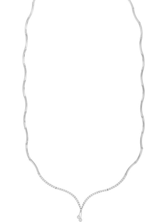 Vitopoulos Set with Necklace , Earrings & Ring from White Gold 14K with Stones