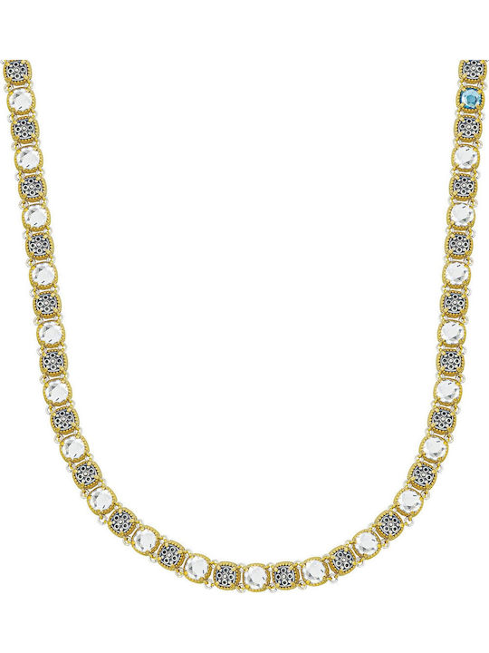 Set with Necklace & Bracelet from Silver Gold Plated with Stones