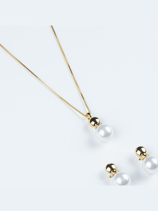 Cuoro Gold Plated Steel Jewelry Set