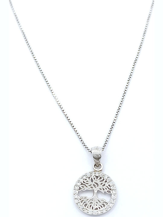 PS Silver Set with Necklace & Earrings from Silver with Stones