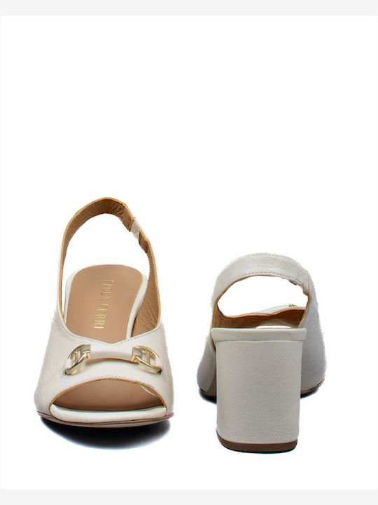 Paola Ferri Leather White Heels