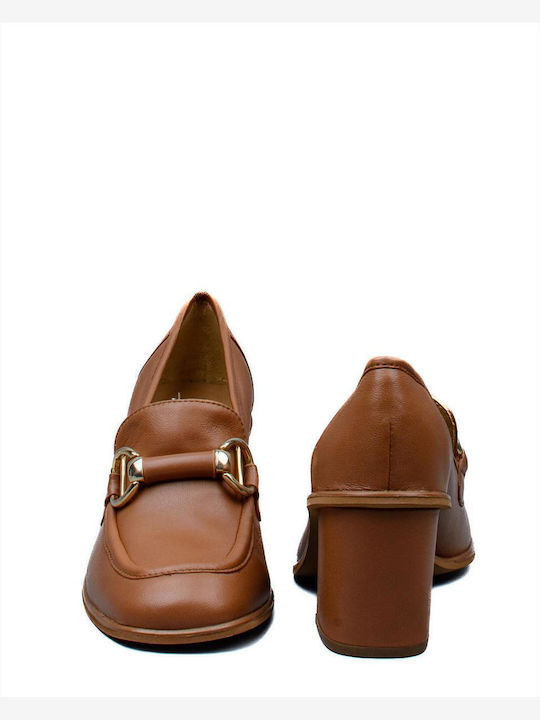 Leder Pumps Tabac Braun