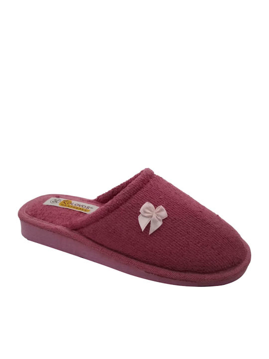 Terry Damen Hausschuhe Fuchsie