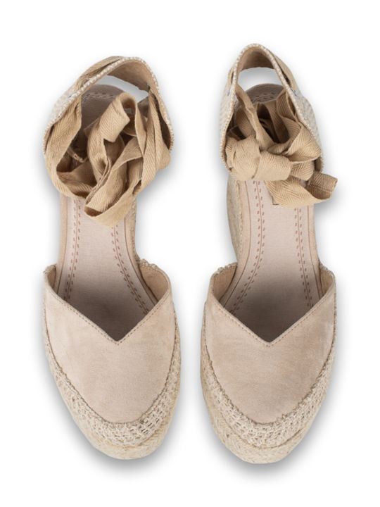 Corina Women's Suede Platform Espadrilles Beige