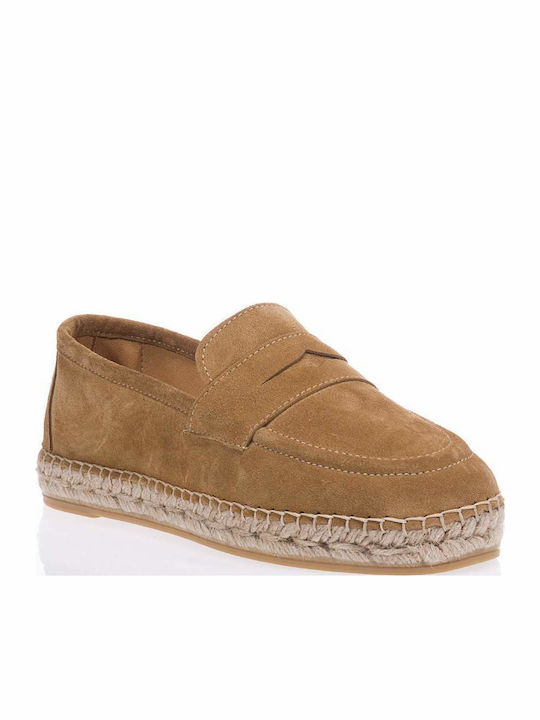 Women's Suede Espadrilles Tabac Brown