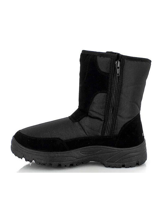 Negru Ghete barbati Impermeabile cu fermoar LUCA-NOIR