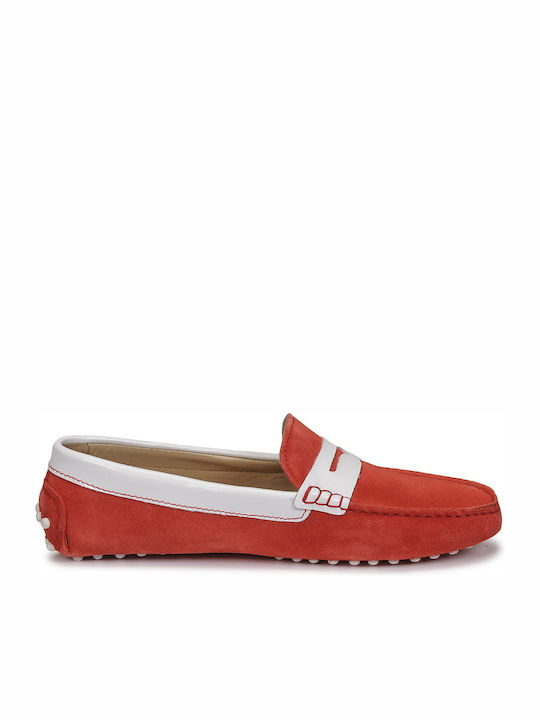 Leder Herren Mokassins in Rot Farbe