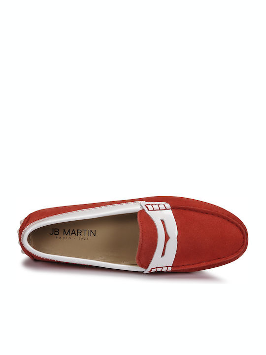 Leder Herren Mokassins in Rot Farbe