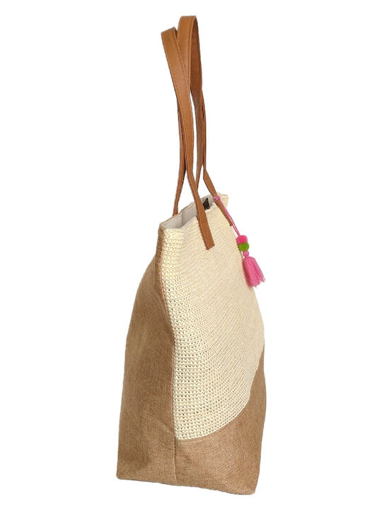 Fabric Beach Bag Beige