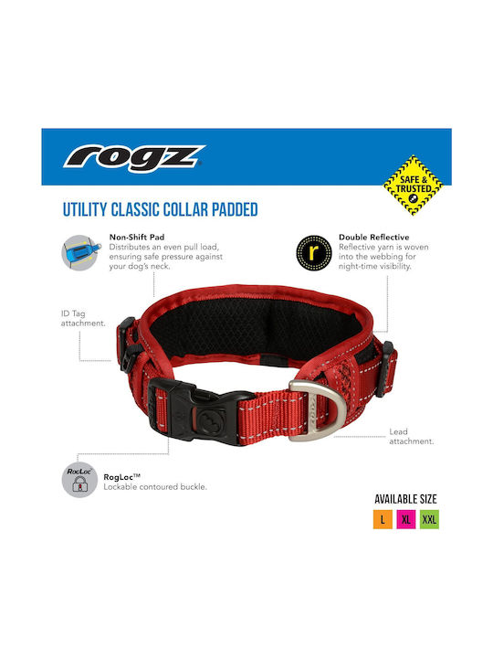 Rogz Utility Κολάρο Σκύλου σε Μαύρο χρώμα XLarge