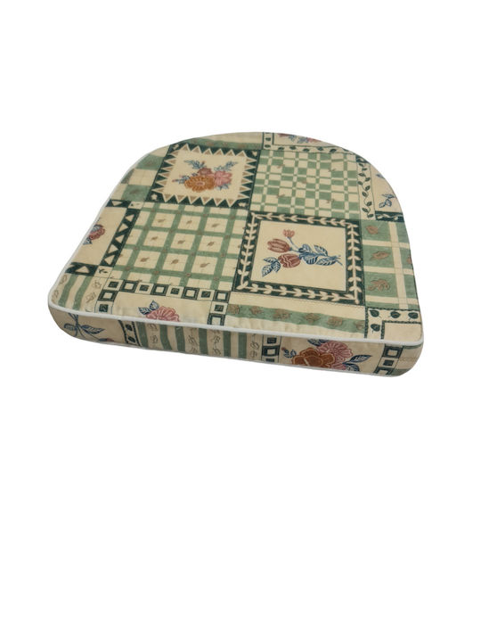 Politishome Garden Chair Cushion with Backrest Vintage Horseshoe Green 44x45cm
