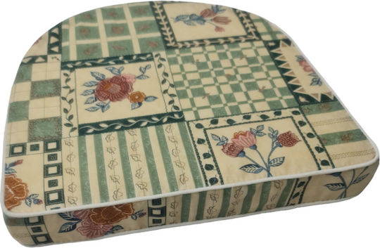 Politishome Garden Chair Cushion with Backrest Vintage Horseshoe Green 44x45cm