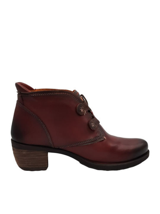 Pikolinos Women's Leather Boots Burgundy