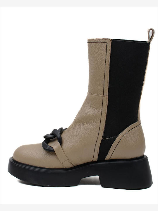 Wonders Wild I Leder Damen Chelsea Stiefeletten Beige