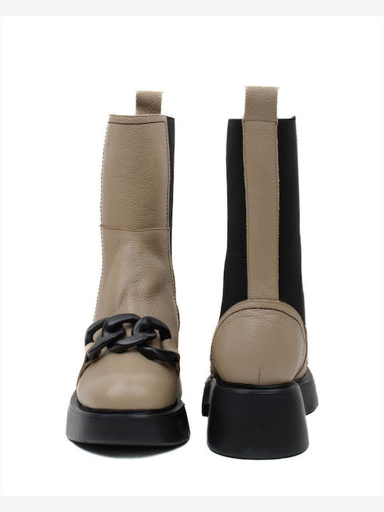 Wild I Leather Women's Chelsea Boots Beige