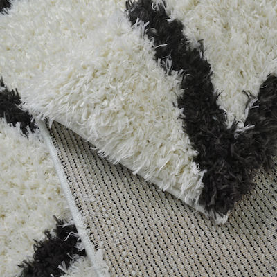 Saray Home Moroccan Rug Rectangular Shaggy Ecru