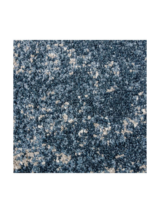 Saray Home Teppich Rechteckig Zottelig Synthetisch,Polyester/Cotton/Leather Blau