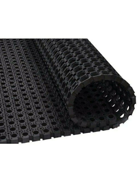 Non-Slip Rubber Doormat O-ring Black 50x100cm 22mm Thickness