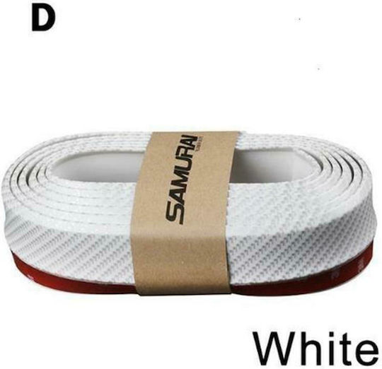 Samurai Car Tape Stickers Carbon 250cm for Car Bumper in White Color 1pcs