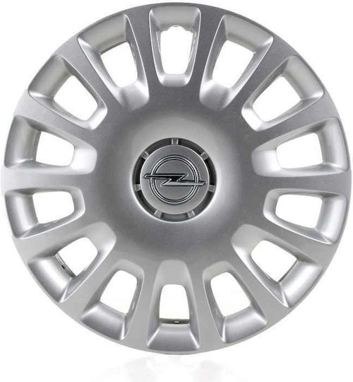 Opel Car Hubcap Set with Opel Emblem 14" 1pc Silver