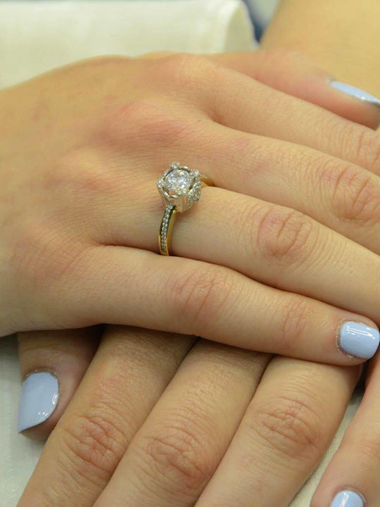 Goldjewels Einzelner Steinring aus Gold 14K