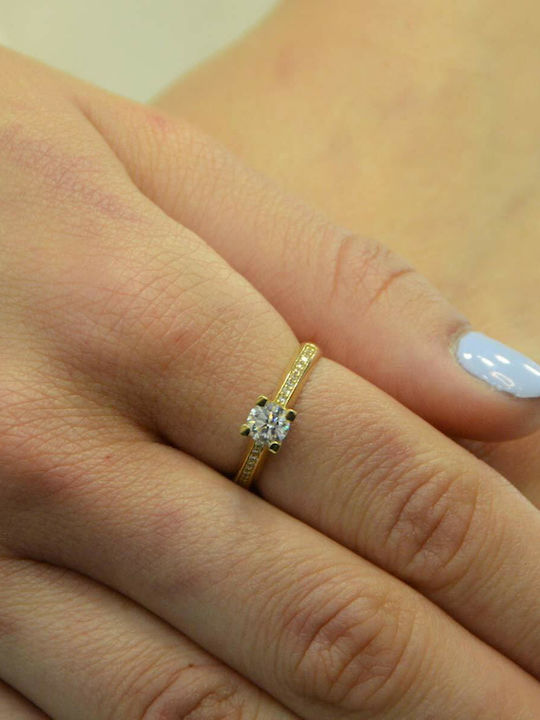 Goldjewels Single Stone Ring From 14K Gold