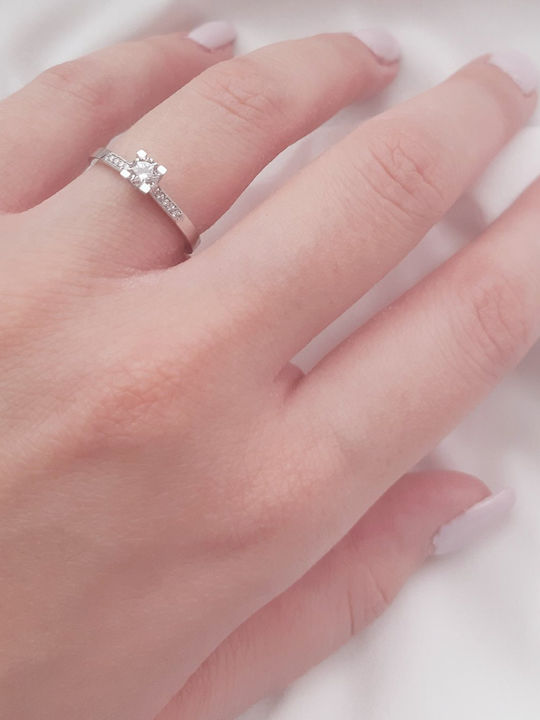 Single Stone Ring From 9K White Gold Single Stone Ring From 9K White Gold