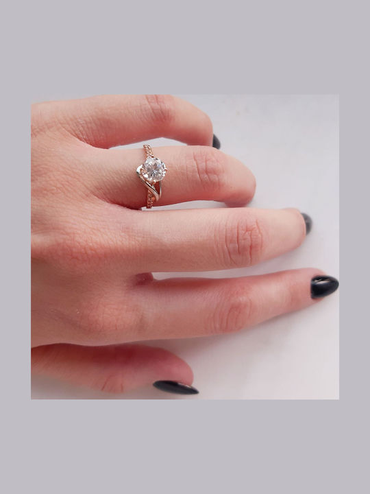 Single Stone Ring In 14K Rose Gold Single Stone Ring In 14K Rose Gold