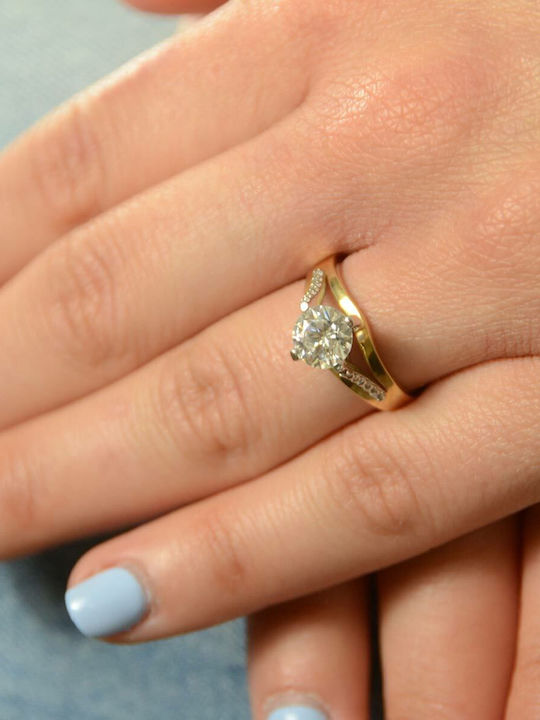 Goldjewels Single Stone Ring From 14K Gold