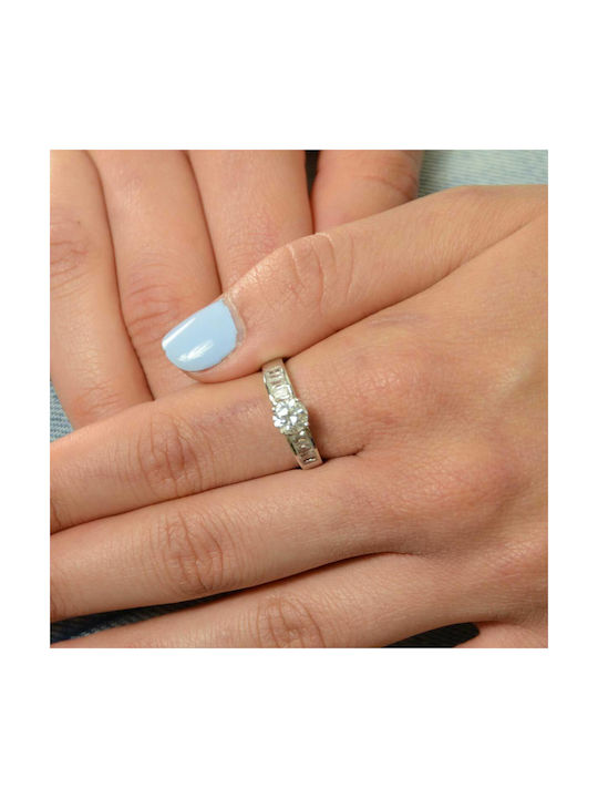 Single Stone from White Gold 14K