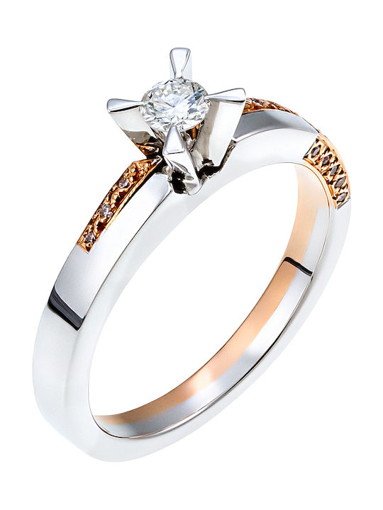 Single Stone from White Gold 18K with Diamond