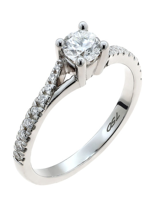 Single Stone from White Gold 18K with Diamond