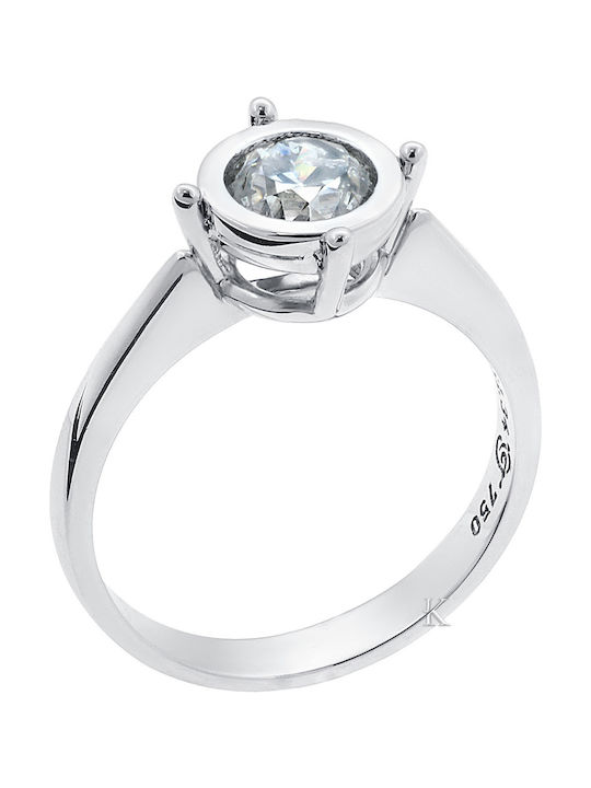 Single Stone from White Gold 18K with Diamond