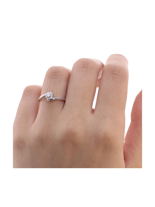 Single Stone from White Gold 18K with Diamond