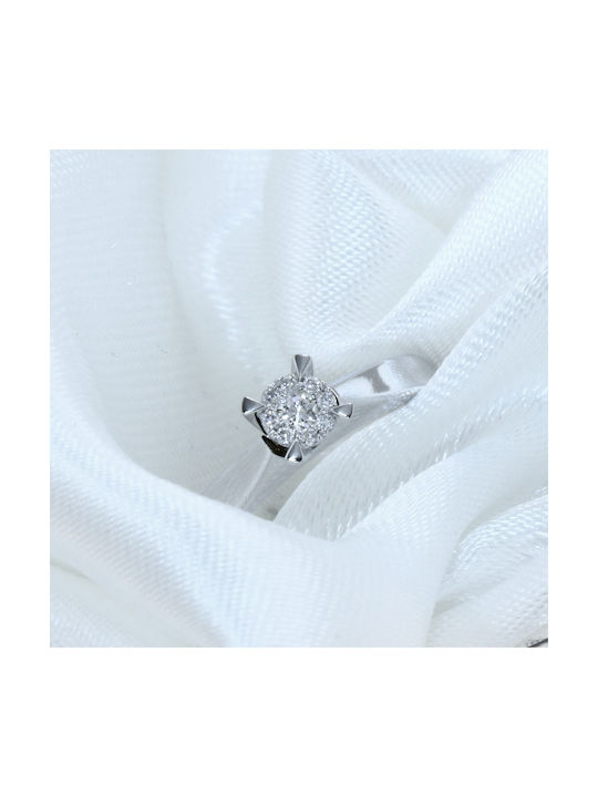 Single Stone from White Gold 18K with Diamond