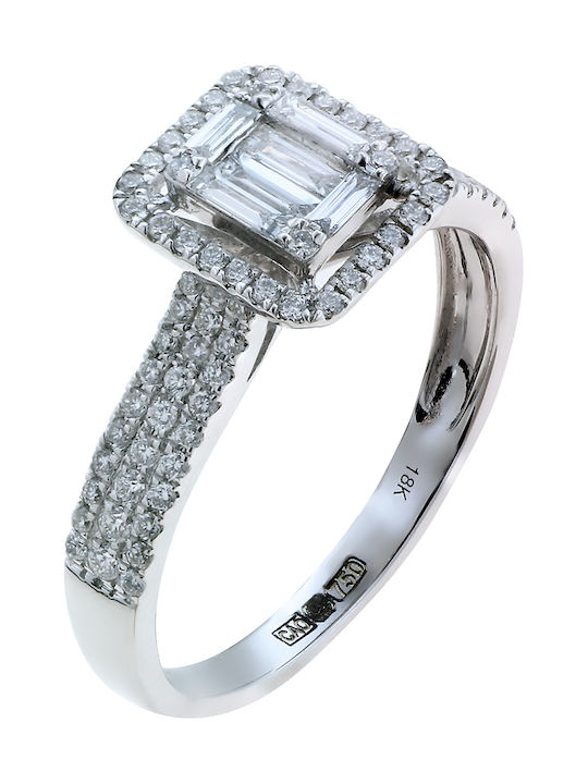 Single Stone from White Gold 18K with Diamond