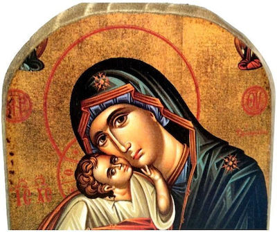 Christening Favor with Religious Icon made of Wood