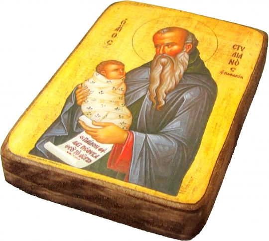 Christening Favor with Religious Icon made of Wood