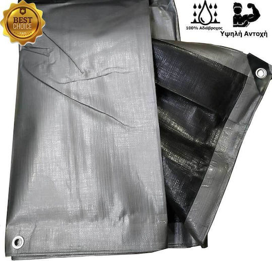 Waterproof Tarpaulin 250gr/m² 6x8m Heavy Duty Silver