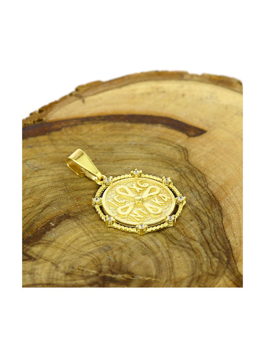 Pendant Kids Talisman Double Sided Constantine from Gold 14K P-63947