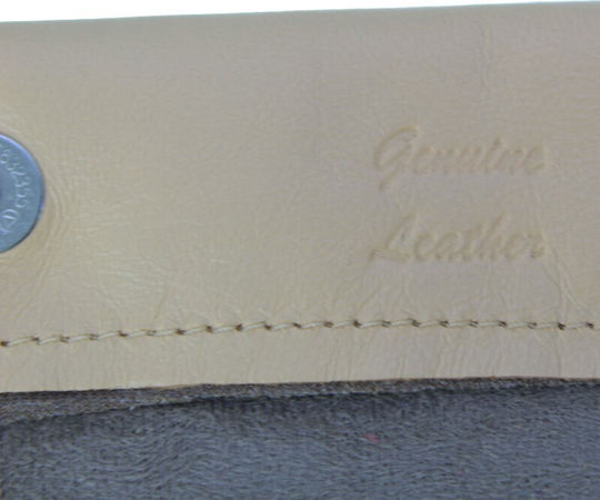 PO.S Lederne Tabaktasche Beige mit Verschluss 16.5x7.5cm