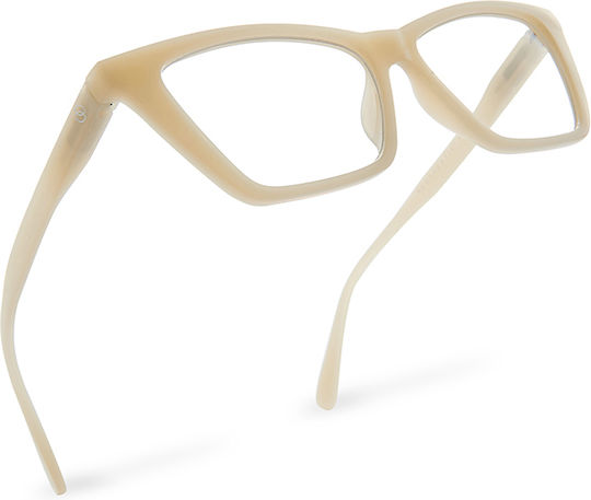 Perspectiv Men's Reading Glasses +1.00 in Beige color #Y-MILKYWHITE+1.00