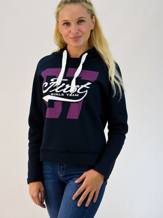Damen Sweatshirt Kapuzen Marineblau