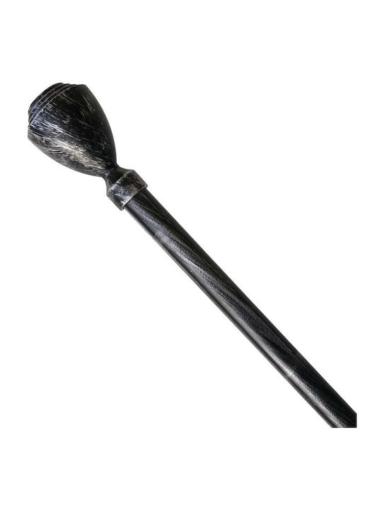 Ausziehbar Metallisch Vorhangstange Einfach Φ22mm 120-210cm Schwarz