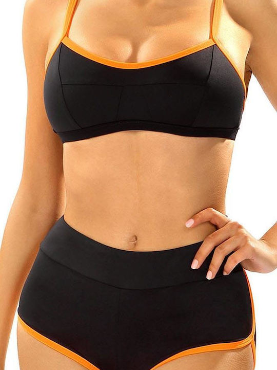 Lorin Sport Bikini Set Sports Bra & Boxer Bottom Black