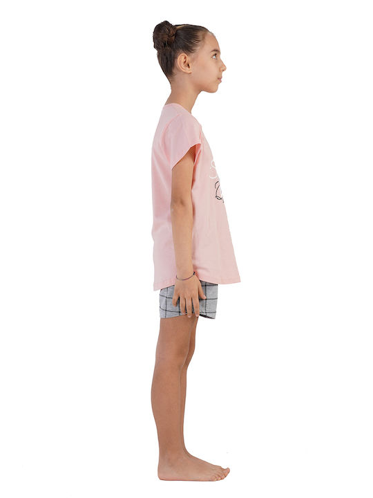 Vienetta Secret Set Top & Bottom Kids Summer Pyjamas Pink