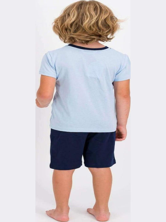 Roly Poly Kinder Schlafanzug Sommerlich Hellblau Skating Dino