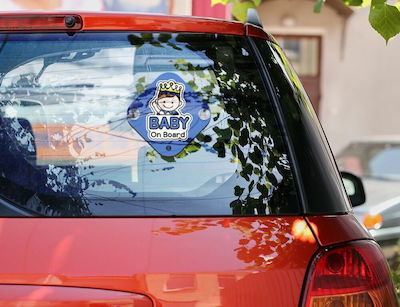 Boy Baby on Board Car Sign Blue with Suction Cup